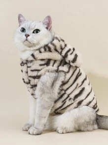 1pc Pet Plush Coat For Autumn/winter - Beige - View 7