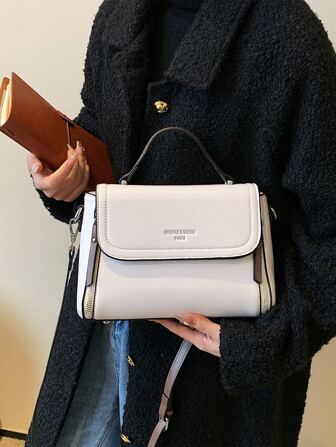 SIXMAX 撞色滾邊字母圖案方包