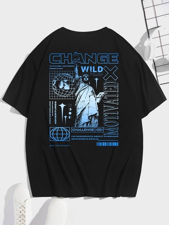 Guys Letter & Figure Graphic Tee