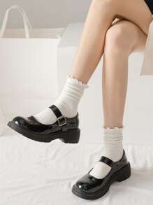 3pairs Frill Trim Crew Socks - Multicolor - View 4