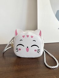 1 Piece Young Girl Pu Leather Zipper Closure Cute Kid Mini Crossbody Bag Suitable For Daily Use In All Seasons