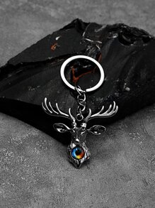 Deer Head Charm Keychain - Multicolor - View 1