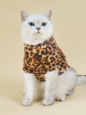 1pc Leopard Pattern Pet Hoodie