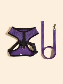 1 dây buộc thú cưng tương phản & 1 dây xích thú cưng - Màu tím - Xem 5