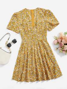 Dreamara Đầm Plus Size Dây kéo Họa tiết hoa Boho - Nhiều màu - Xem 1