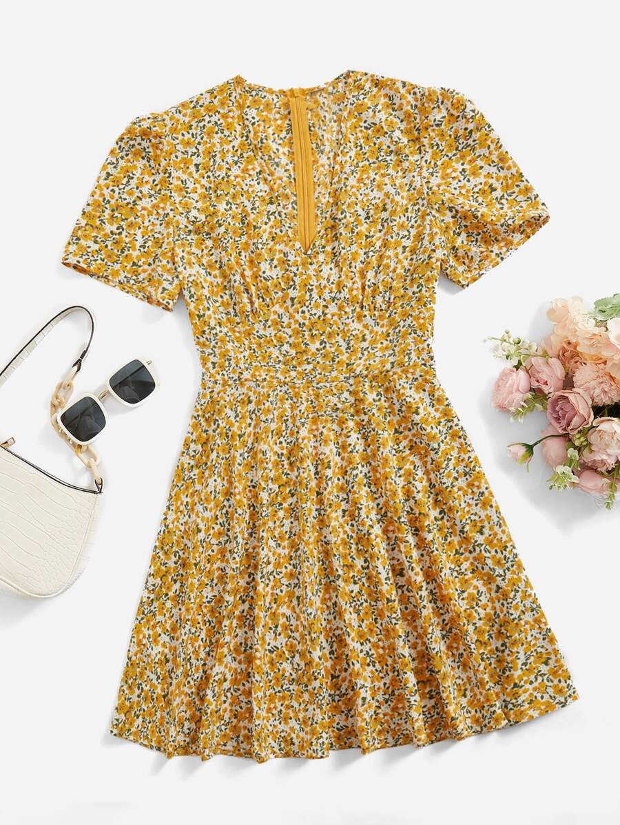 Dreamara Đầm Plus Size Dây kéo Họa tiết hoa Boho - Nhiều màu - Xem 1