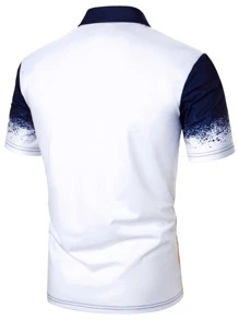 Manfinity Homme 男士撞色POLO衫 - 彩色 - 查看 2