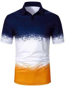 Manfinity Homme 男士撞色POLO衫 - 彩色 - 查看 4
