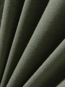 Manfinity Hombres Top tank unicolor con cordón delantero - Verde militar - Ver 4