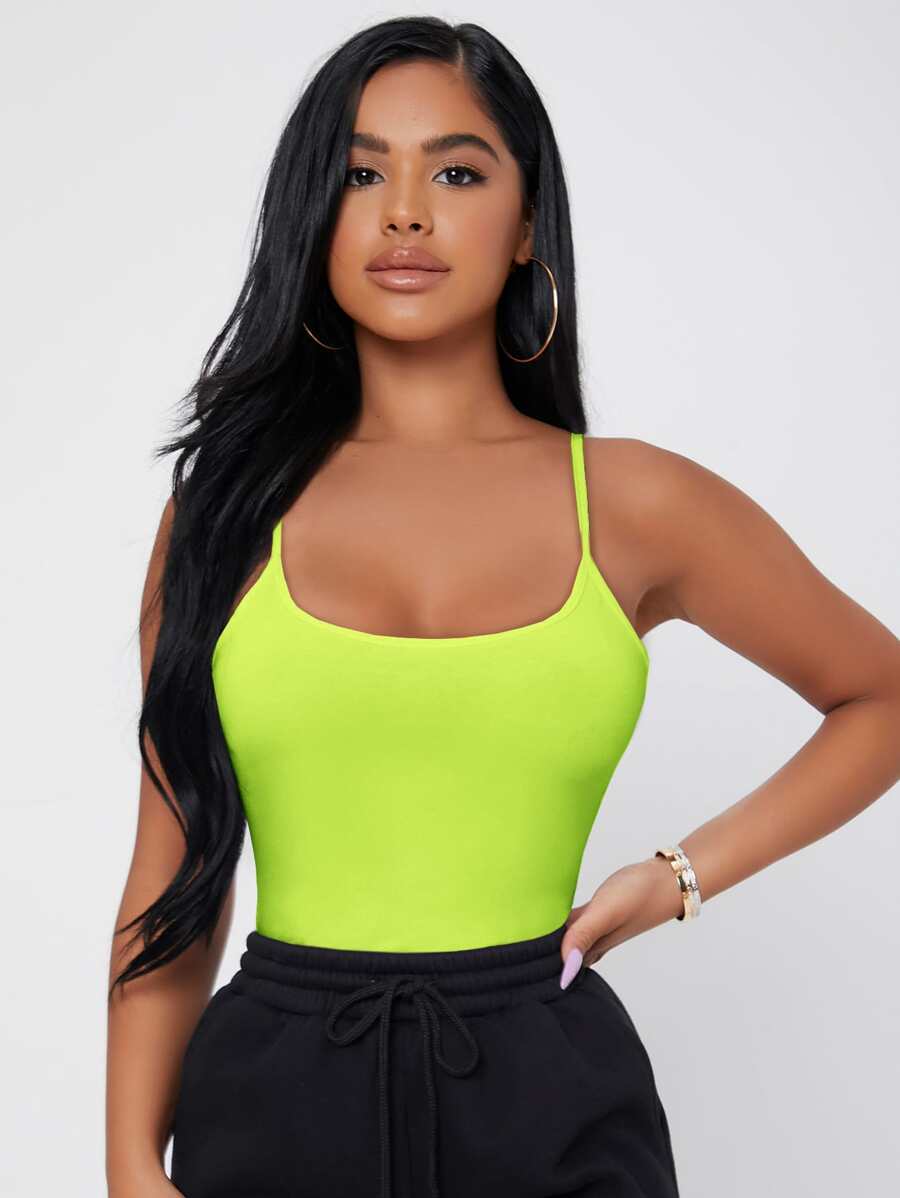 SHEIN PETITE Women Tank Tops & Camis - Lime Green - View 1