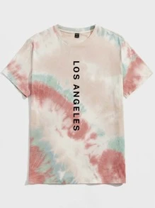 Manfinity Men Tie Dye Letter Graphic Tee - Multicolor - View 1