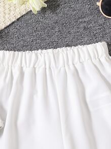 Girls Geo Print Cami Top & Wide Leg Trousers - Blue and White - View 5