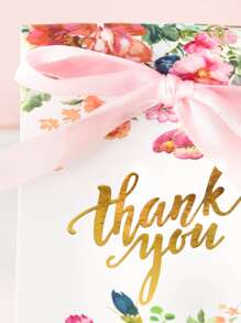 6 piezas Caja de embalaje con estampado de flor y letra