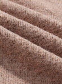 DAZY Solid V-neck Drop Shoulder Jumper - Pink - View 6