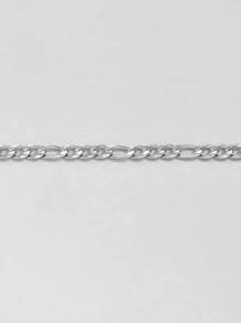 時尚流行1入組男士簡約鍊式手鍊，不銹鋼首飾，適合珠寶禮物和時尚外觀 - 銀色 - 查看 5