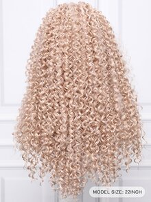 13*2 Lace Front Long Curly Synthetic Wig - Gold - View 2