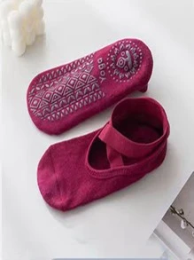 1 par Calcetines de yoga - Burdeos - Ver 4