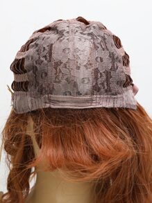 Peluca sintética corto rizado con tupe - Marrón - Ver 7