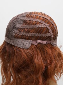 Peluca sintética corto rizado con tupe - Marrón - Ver 8