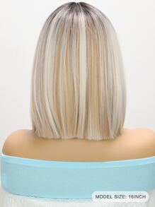 Medium Straight Synthetic Wig - Gold - View 2