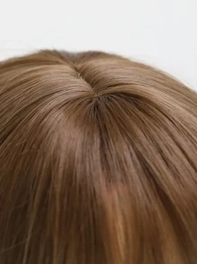 Long Curly Synthetic Wig With Bangs - Rust Brown - View 4