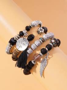 4入組波西米亞復古風手環 - 彩色 - 查看 2