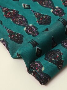 Pañuelo con estampado floral - Agua verde azul - Ver 4