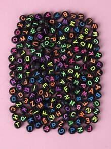 100pcs Letter Graphic Bead - Multicolor - View 1