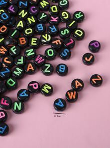 100pcs Letter Graphic Bead - Multicolor - View 3