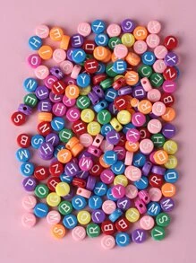 100入組字母圖案釘珠 - 彩色 - 查看 1