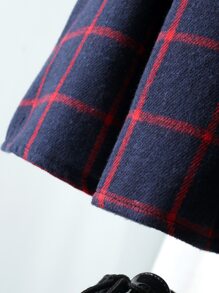 小女童格紋印花荷葉袖前蝴蝶結洋裝