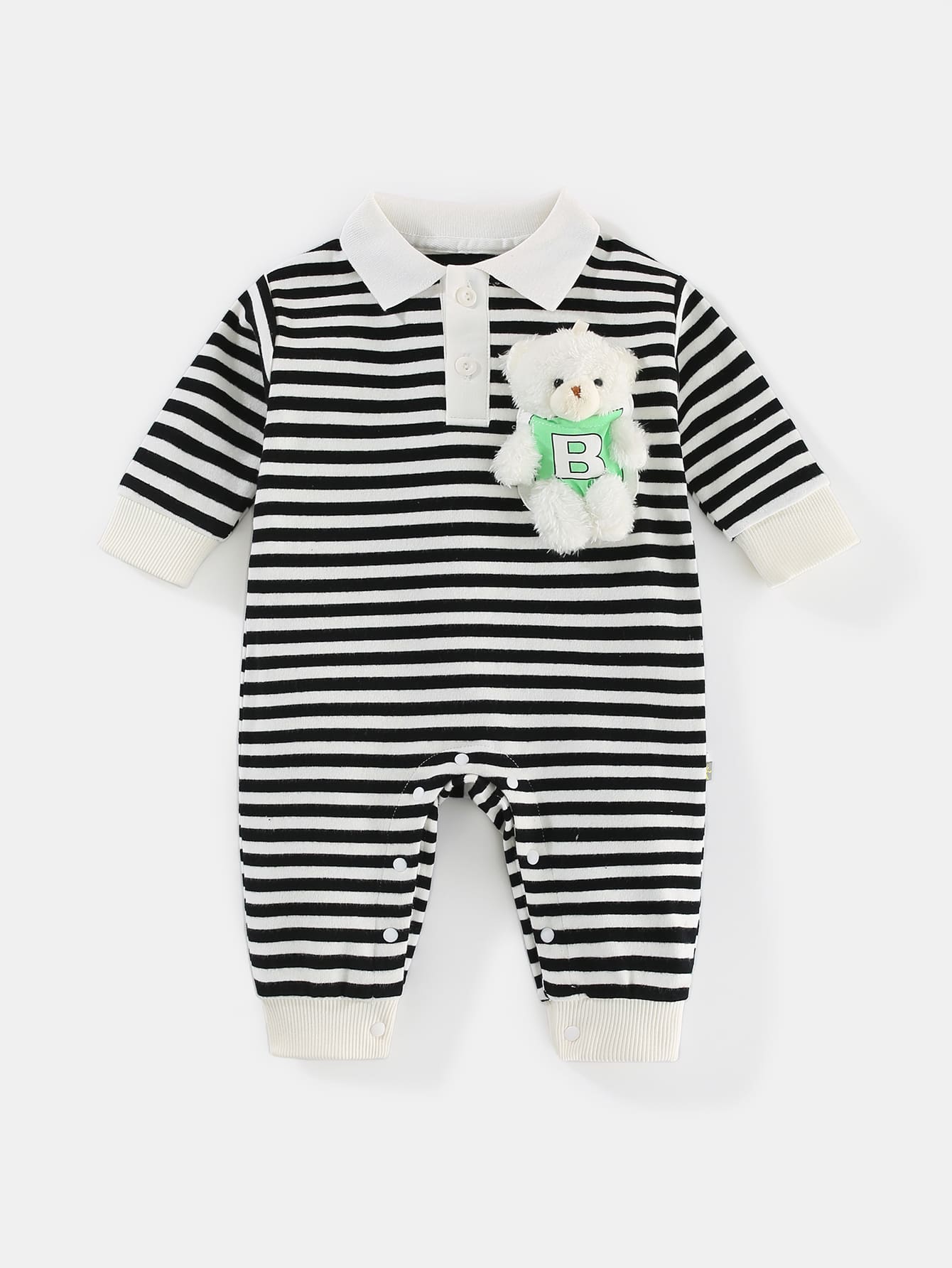 Peninsula Baby 男童條紋長腿連體衣娃娃裝飾休閒風