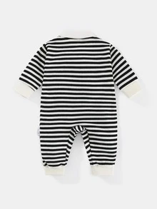 Peninsula Baby 男童條紋長腿連體衣娃娃裝飾休閒風