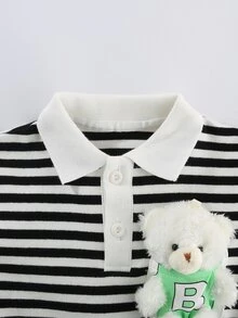 Peninsula Baby 男童條紋長腿連體衣娃娃裝飾休閒風