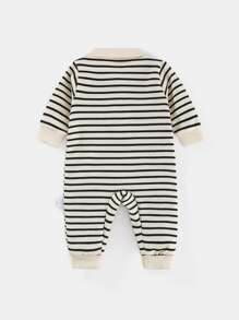 Peninsula Baby Baby Boy Long-leg Striped & Printed Jumpsuit In Casual Style - Multicolor - View 2