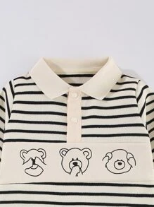 Peninsula Baby Baby Boy Long-leg Striped & Printed Jumpsuit In Casual Style - Multicolor - View 7