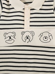 Peninsula Baby Baby Boy Long-leg Striped & Printed Jumpsuit In Casual Style - Multicolor - View 8