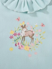 Peninsula Baby Đứa bé gái Dài Chân In Áo liền quần In Giải trí Phong cách - Màu xanh nhạt - Xem 8