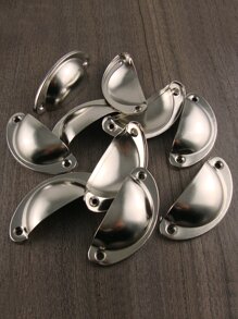 10 tay cầm ngăn kéo màu trơn - Bạc - Xem 8