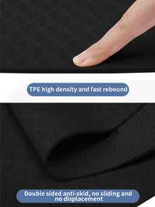 1pc 183*61CM Foldable Yoga Mat - Black - View 6