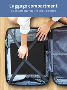 1pc 183*61CM Foldable Yoga Mat - Black - View 8