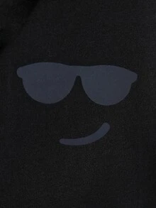 Chicos Shorts con camiseta reflectante con estampado de dibujos animados - Negro - Ver 4