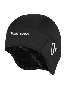 WEST BIKING 1pc Letter Graphic Windproof Sports Hat - Black - View 1