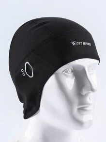 WEST BIKING 1pc Letter Graphic Windproof Sports Hat - Black - View 4