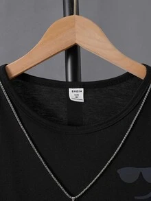 Chicos Shorts con camiseta reflectante con estampado de dibujos animados - Negro - Ver 7