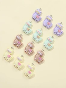 12pcs Cartoon Plastic Alpaca DIY Pendant - Multicolor - View 2