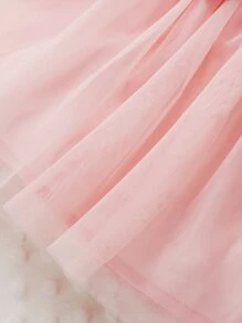 Đứa bé gái Chấm bi Đồ họa Chữ cái Áo liền quần chặt & Nơ mặt trước Lưới Váy & Băng đô đầu - Nhiều màu - Xem 4