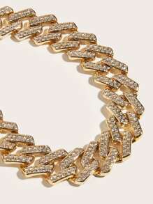 1pc Fashionable Women's Rhinestone & Twisted Chain Bridal Waist Chain, Perfect Match With Evening Dress - Gold - View 4