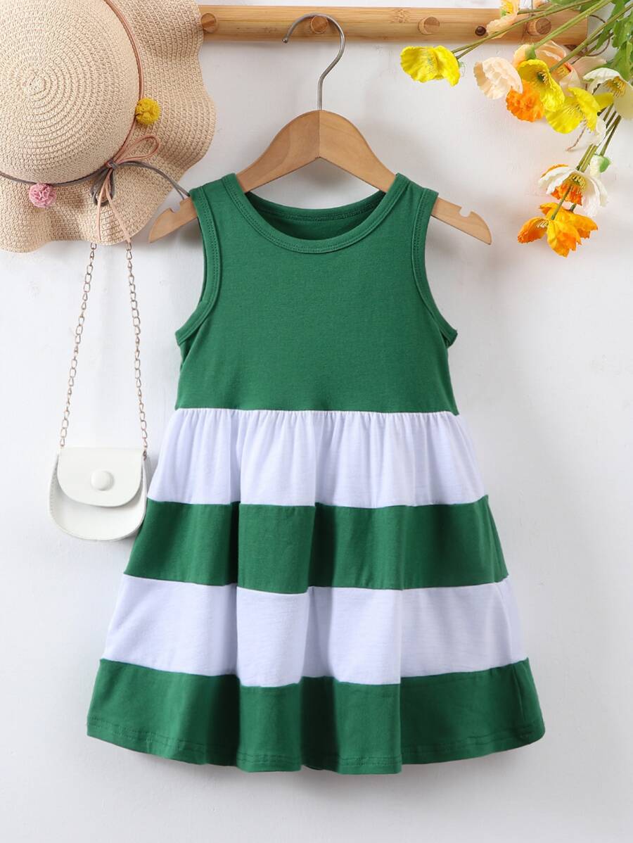 Toddler Girls Colour Block Smock Dress - Multicolor - View 1