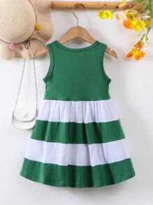 Toddler Girls Colour Block Smock Dress - Multicolor - View 2